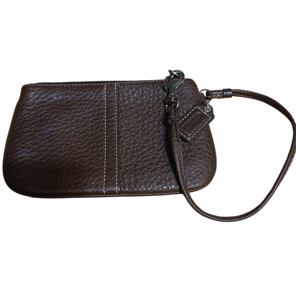 Coach Brown Leather Wristlet
